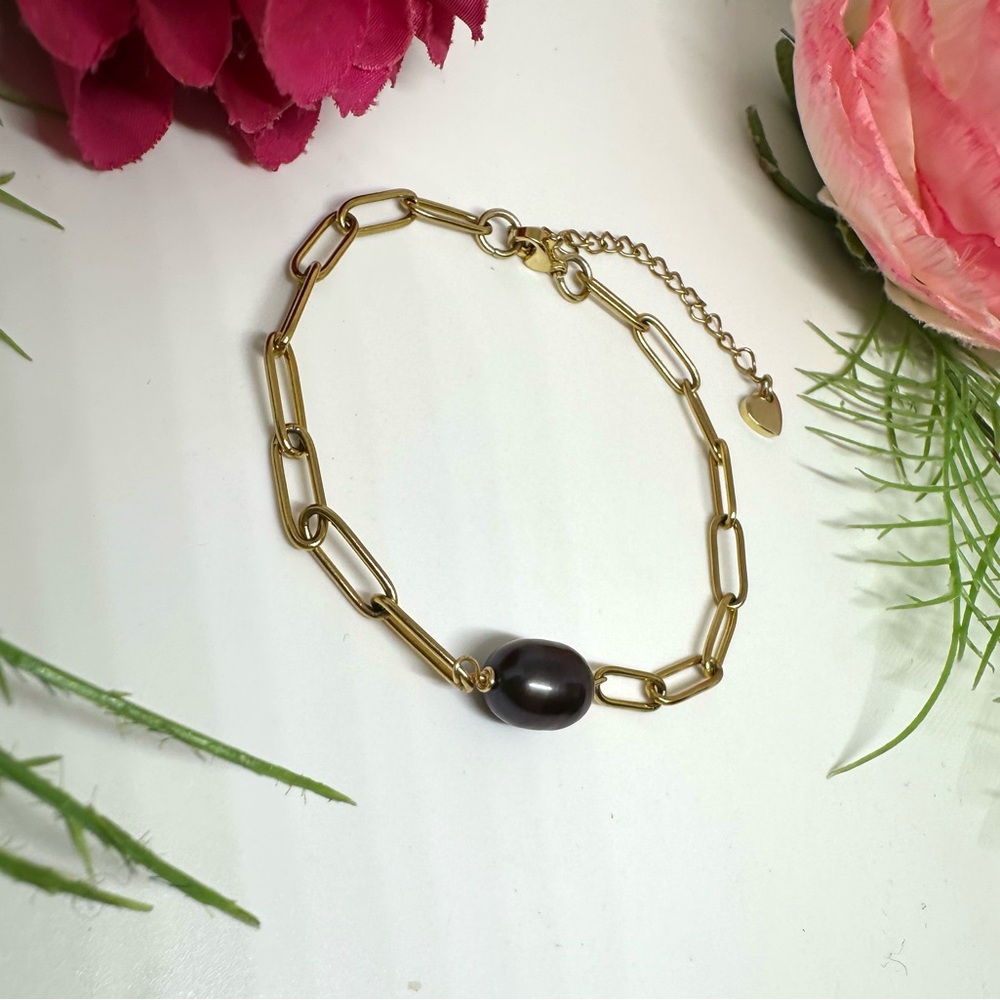 NEW⚜️Tahitian Freshwater Pearl Chain Bracelet